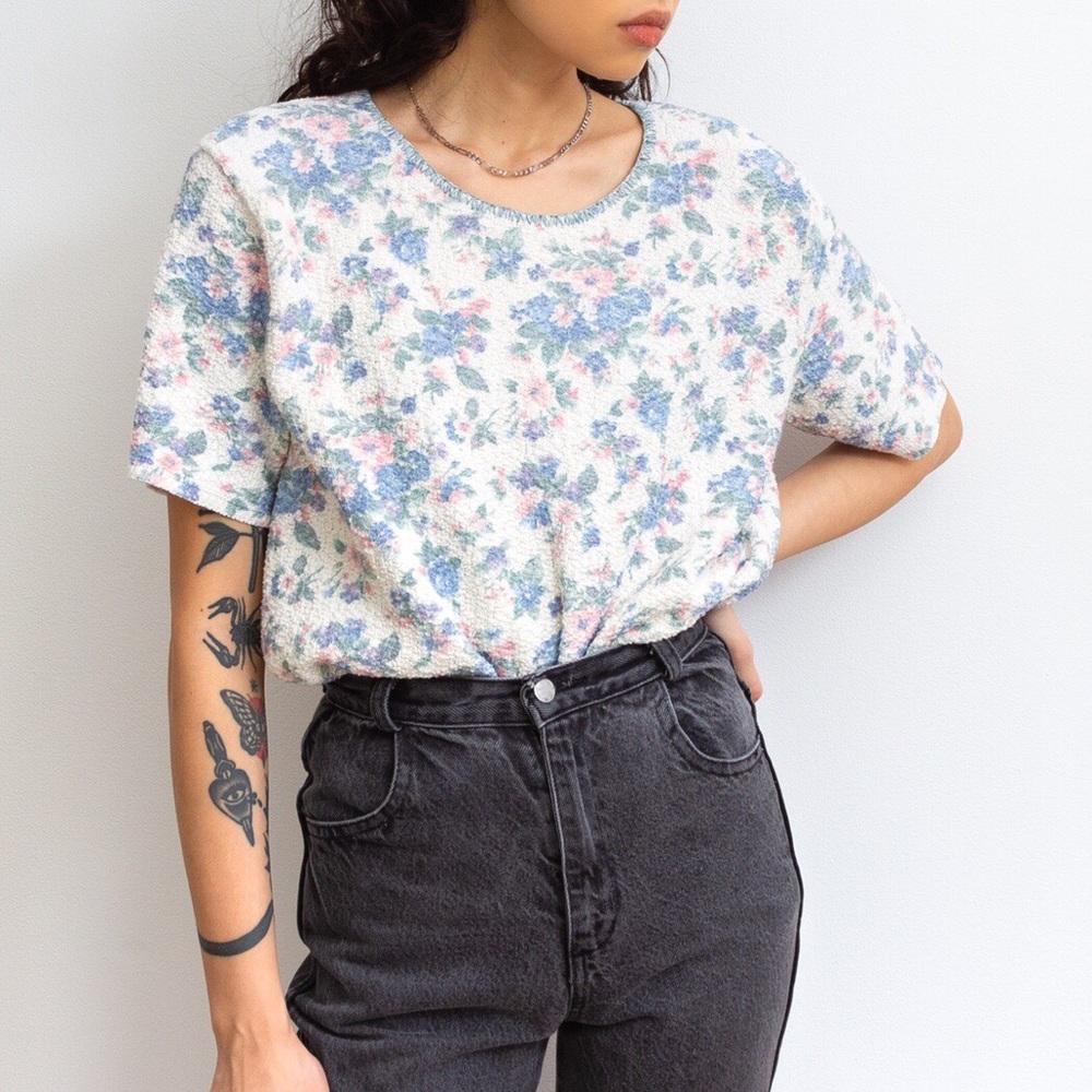 Vintage Knit Floral Top